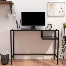 vidaXL Computer Tempered Glass Corner Writing Desk