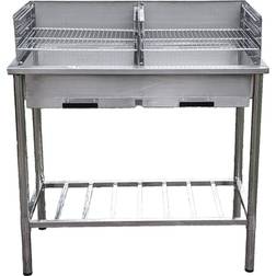 Westerholt Garten Edelstahl-Grilltisch - Edelstahl - Outdoor Verstellbar 100x50,5x87cm