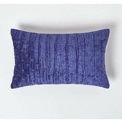 Homescapes Navy Crushed Cushion Cover Blue