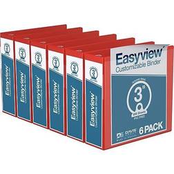 Davis Group Easyview Premium Round Ring Customizable View Binder 6 Pack Red 3 in