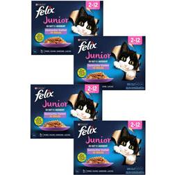 Felix Fantastic Junior En Gelatina 12 x 85 g Frango Vaca Salmío Sardinha