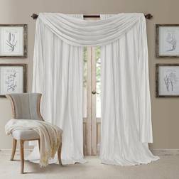 Elrene Athena 52 x 108 Crinkled Curtain Panels, Pair with Scarf Valance