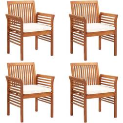 vidaXL Garden Dining Chairs With Cushions 4 Pcs 90cm H X 60cm W X 60cm D