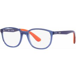 Ray-Ban RB1619 KIDS Monture Bleu sur orange Verres Incolore polarisé 49-16