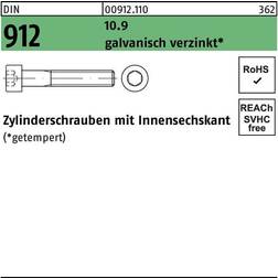 Lemvigh-Müller M 6X16 DIN 912 10.9 FZB Cylinderhoved 6-kt 500 stk