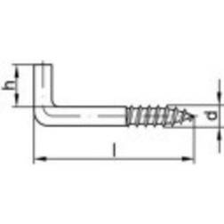 Toolcraft 159598 Gerade Schraubhaken galvanisch verzinkt 100