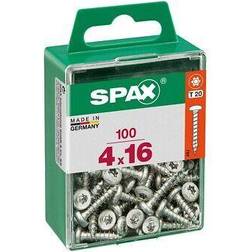 Spax Lot De 100 Vis Acier Tête Ronde Pozidriv Diam.4 mm x 16 mm