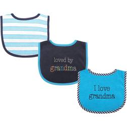 Luvable Friends Boys' Bibs Boy Blue 'I Love Grandma' Bib Set of Three