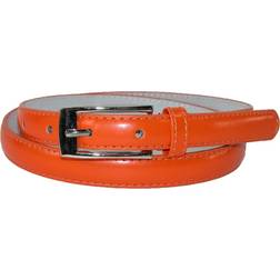 CTM Women's Skinny Leather Dress Belt - Orange