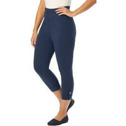 Jessica London Cuffed-Bottom Capri - Navy