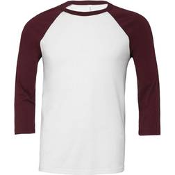 Bella+Canvas 3/4 Sleeve Baseball Tee - White/Maroon