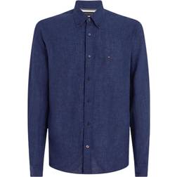 Tommy Hilfiger Regular Fit Linen Poplin Shirt - Carbon Navy