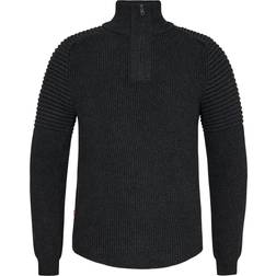 Engel Extend Knitted Sweater with Zipper - Dark Heather Grey