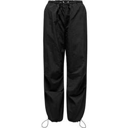 Only Straight Fit Trousers with Elastic Waist - Black