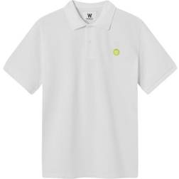 Wood Wood Seb Pique Polo T-shirt - White