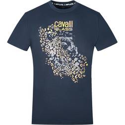 Cavalli Class Men's Leopard Print Silhouette T-shirt - Navy