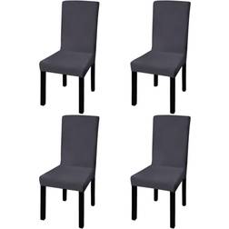 vidaXL Straight Stretchable Stolsöverdrag Grå (45x45cm)