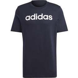 Adidas Essentials Single Jersey Linear Embroidered Logo Tee Men - Legend Ink/White