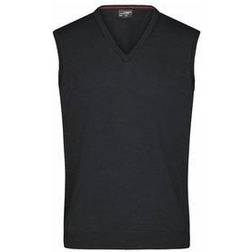 James & Nicholson Men's V-neck sweater - Black