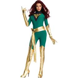 Charades Premium Women's Marvel Jean Grey Phoenix Costume Orange/Green