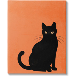 Stupell Industries Bold Black Cat Silhouette Graphic Art Gallery Wrapped Canvas Print Wall Decor