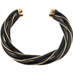 Aurelie Bidermann Diana Twisted Bangle Bracelet - Black/Gold