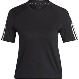 adidas Train Essentials Train 3 Stripes Crop Tee - Black/White