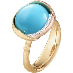Ole Lynggaard Lotus Ring 3 - Gold/Rose Gold/Turquoise/Diamonds