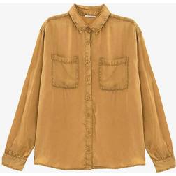 IKKS Beaded Embellished Woven Shirt - Bright Yellow