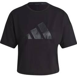 Adidas Women's Train Icons 3 Bar Logo Tee - Black