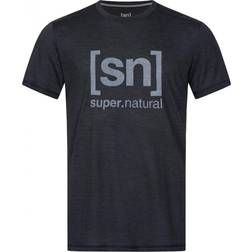 super.natural Men's Logo T-shirt - Jet Black Melange/Vapor Grey