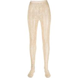 Marine Serre Moonogram Tights - Beige
