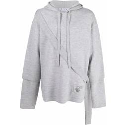 Off-White Asybreezy Band Knit Hoodie Medium Grey