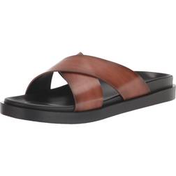 Stacy Adams Men's Montel Cross Strap Slide Sandal, Cognac