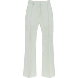 Lanvin Kick Flare Wool Trousers - Sage