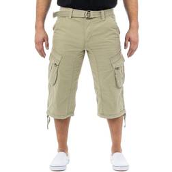 XRay Mens Belted Long Cargo Shorts - Stone
