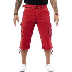 XRay Mens Belted Long Cargo Shorts - Jester Red