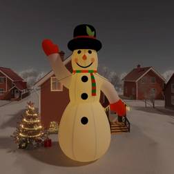 vidaXL Bonhomme de Neige Gonflable de Noël avec LED Décoration de Noël Ornement de Vacances Décoration de Fête Jardin Extérieur 1000 cm