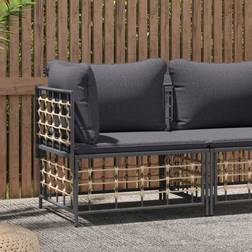 vidaXL Angolare da Giardino con Cuscini Polyrattan Grigio Scuro Mxl 94693 Divano Modulare