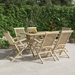 vidaXL Salon Jardin 7 pcs À Manger Avec Table et Chaise Ensemble repas de patio