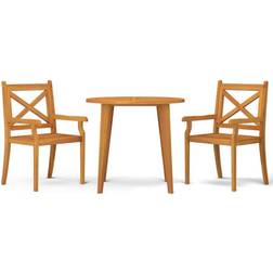 vidaXL Jardín 3 Piezas Madera Maciza De Acacia Juego de comedor de patio