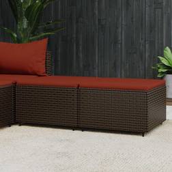 vidaXL Poggiapiedi Da Giardino Con Cuscini 2 pz in Polyrattan Marrone