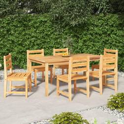 vidaXL À Manger Jardin 7 pcs Bois de Teck Solide Ensemble repas de patio