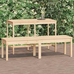 vidaXL À 2 Places 159.5x44x45 cm Bois Massif De Pin Natural Pine Banc de Jardin