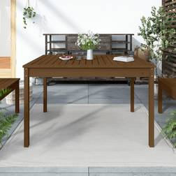 vidaXL Mesa De Jardín Madera Maciza Pino Marrón Miel 121x82.5x76 cm