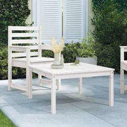 vidaXL Table De Jardin Blanc 82.5x82.5x45 cm Bois Massif De Pin