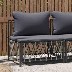 vidaXL Central de Jardin Avec Coussins Anthracite Tissu Tissé Canapé Modulaire