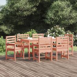 vidaXL 7-tlg. Massivholz Essgruppe, 1 Tisch einschl. 6 Stühle