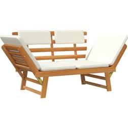 vidaXL Panca Con Cuscini 2-in-1 190 cm In Legno Di Acacia Panchina da Giardino