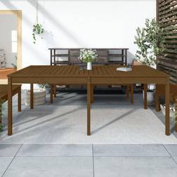 vidaXL Mesa De Jardín Madera Maciza Pino Marrón Miel 203.5x100x76 cm - Marrón